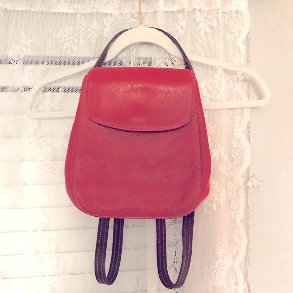 Leather backpack purse